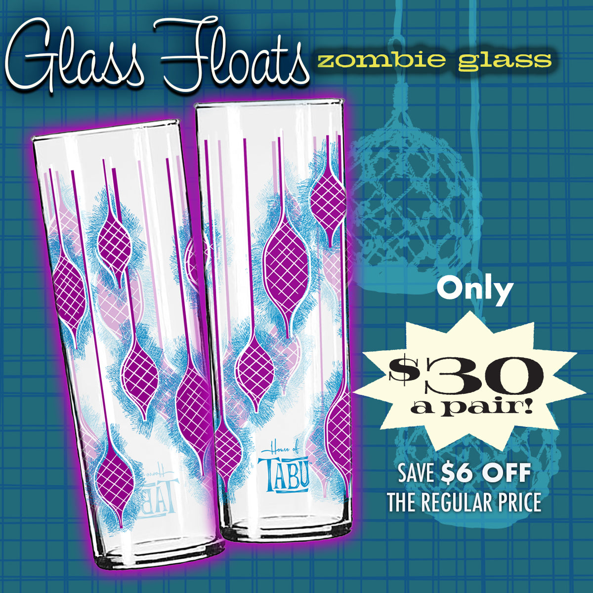 Glass Floats Zombie Glass Set