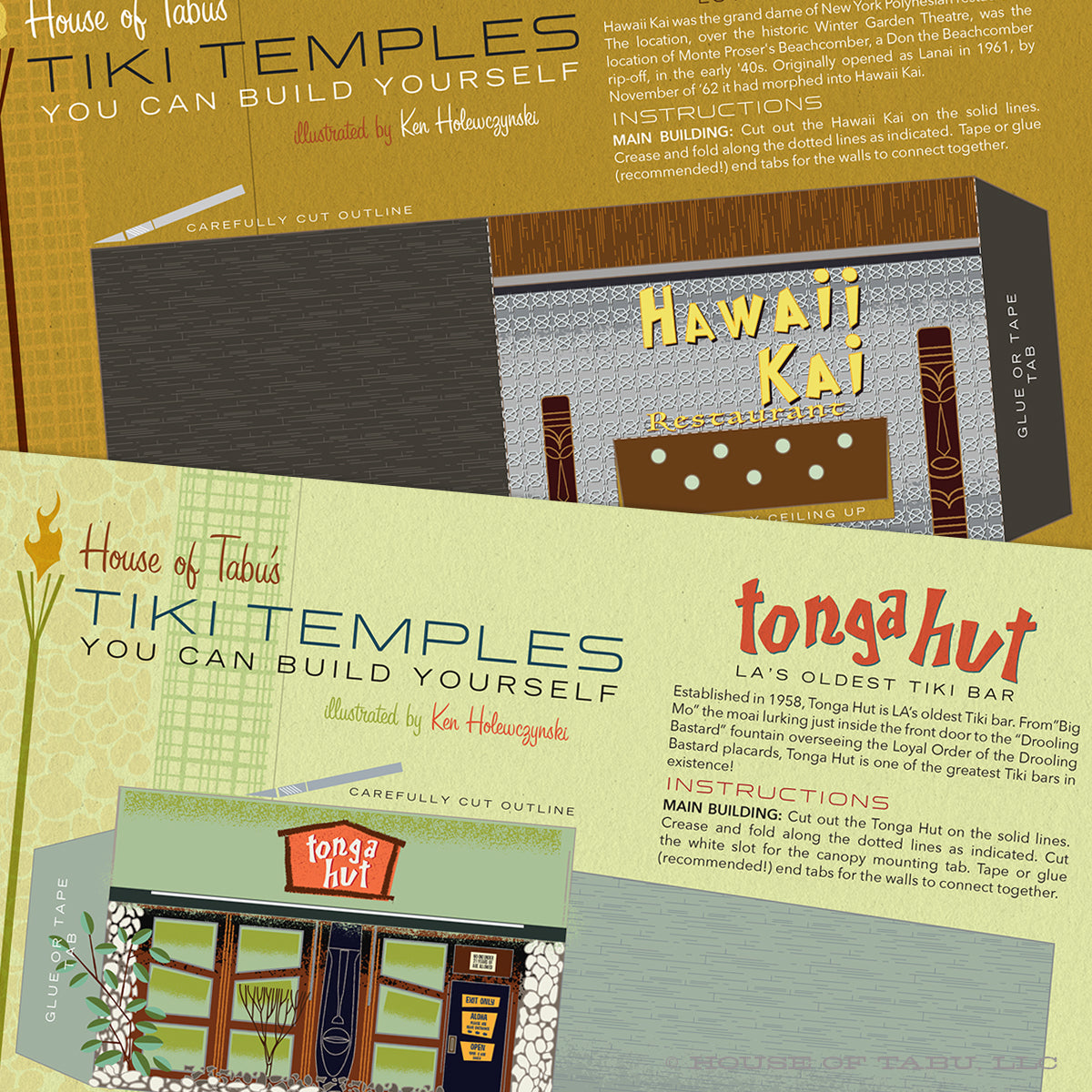 Tiki Temples Papercraft Set