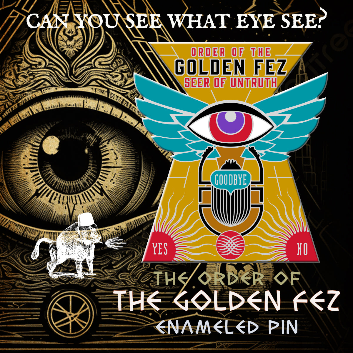 Order of the Golden Fez Seer of Untruth Enameled Pin